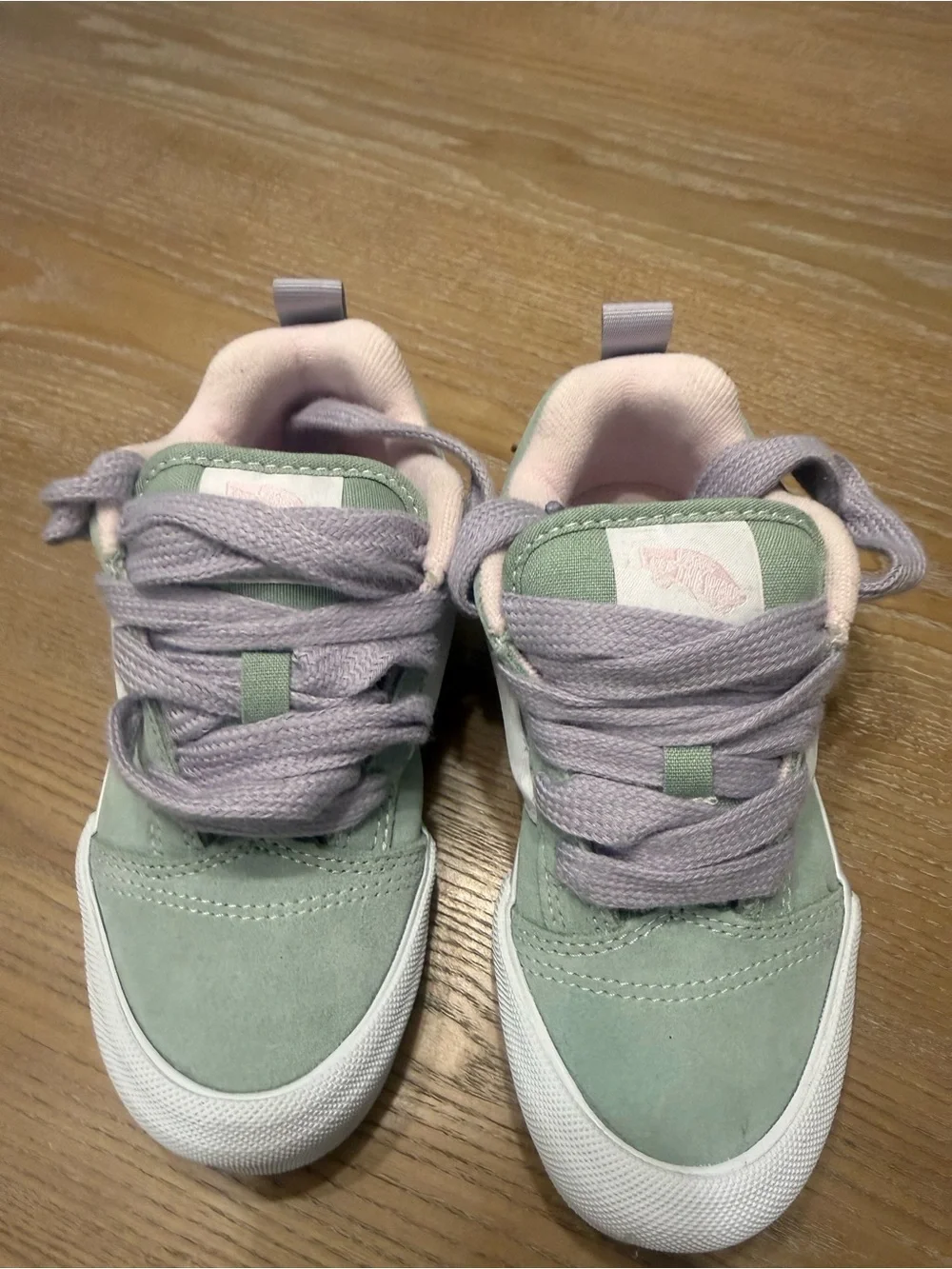 Vans Kids Mint Green and Lavender Lace-Up Sneakers